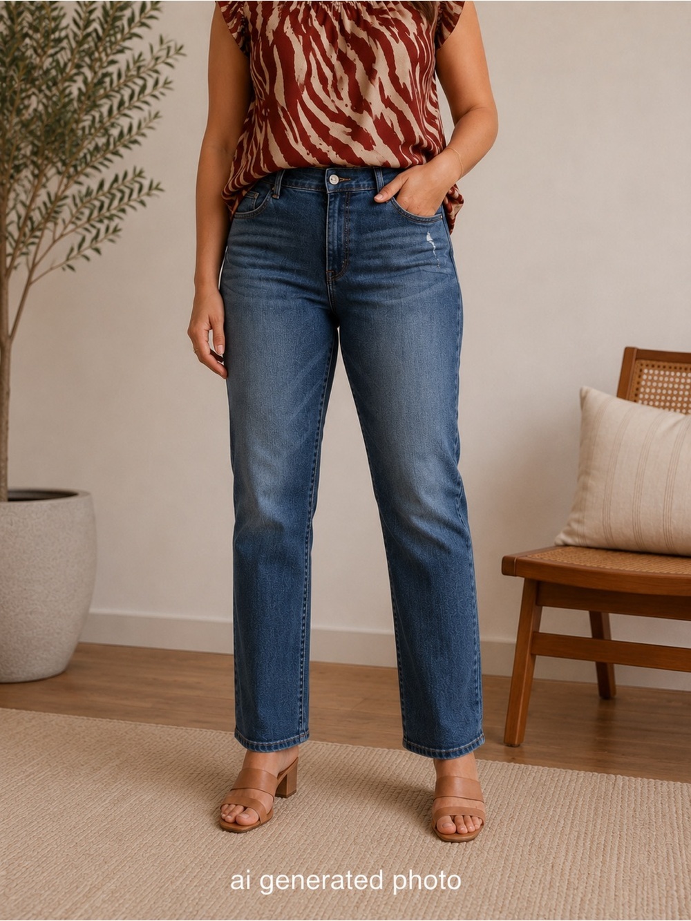 Women's Democracy Dark Blue Straight Leg Jeans